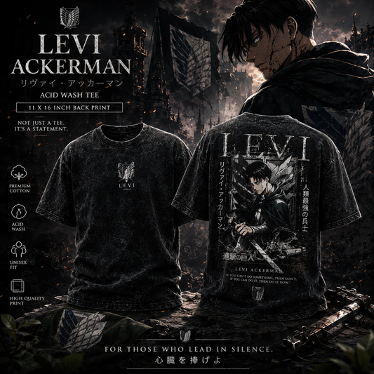 Levi Ackerman Acid Wash Oversized T-Shirt
